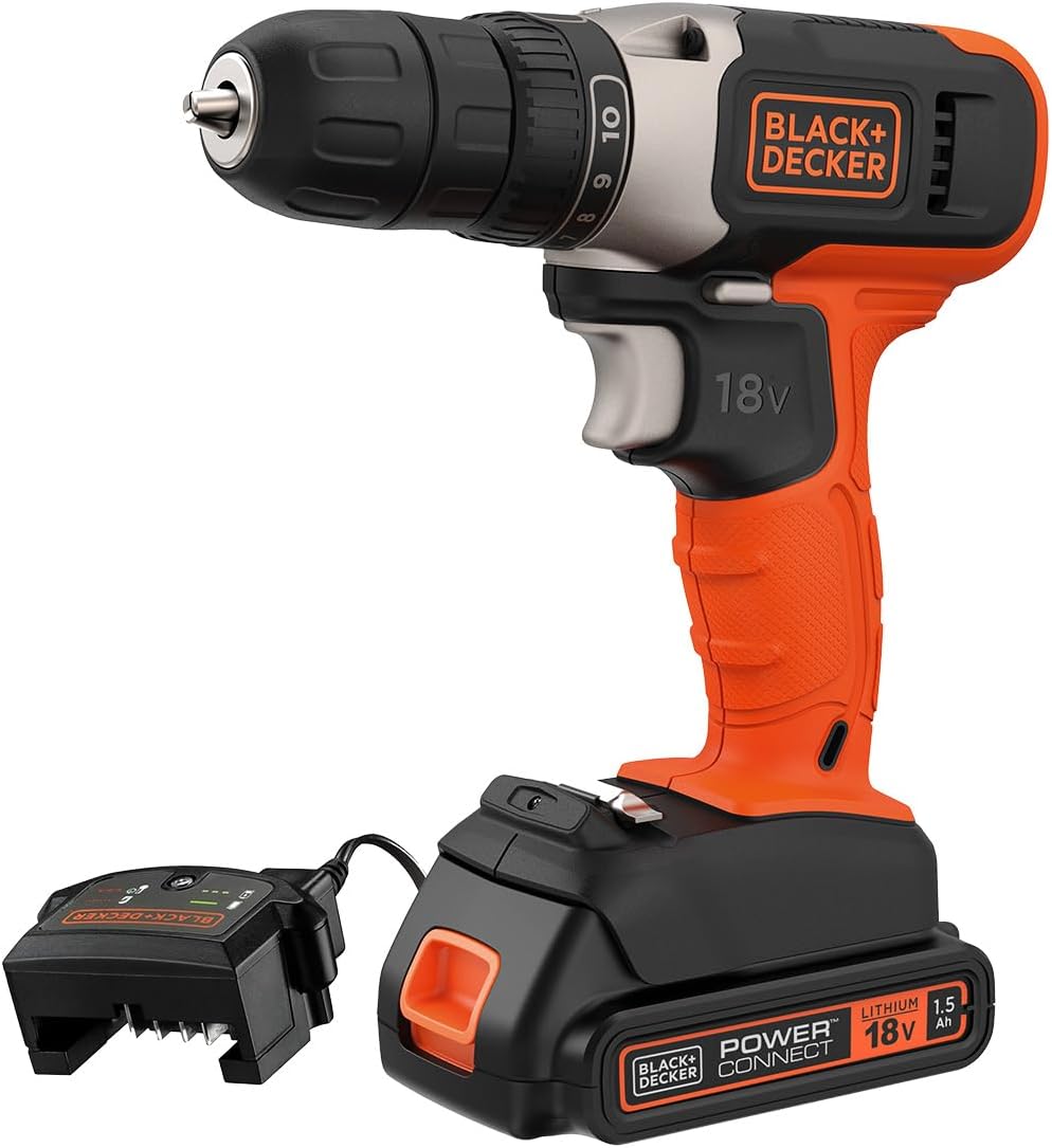 BLACK+DECKER BCD001C1 Akku Bohrschrauber Akkuschrauber 18V - 1,5Ah