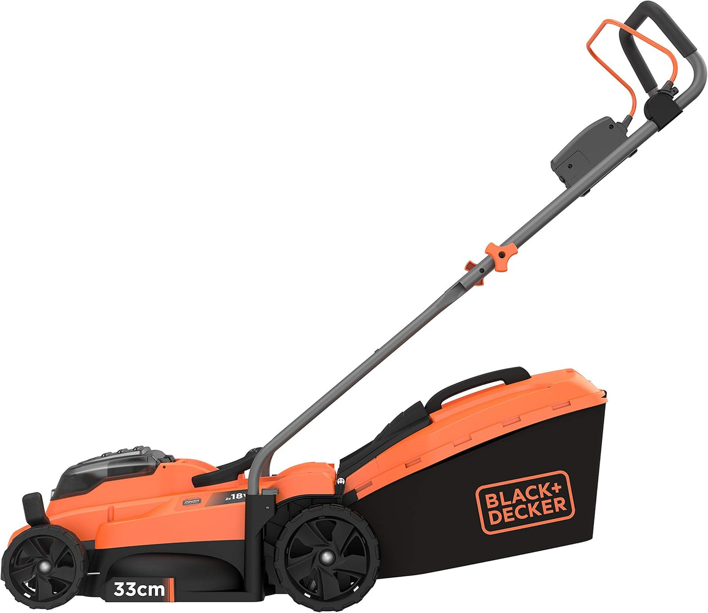 BLACK+DECKER BCMW3318L2 Akku Rasenmäher 18V/2x2,5Ah Li-ion - 33 cm mit 2 Akkus