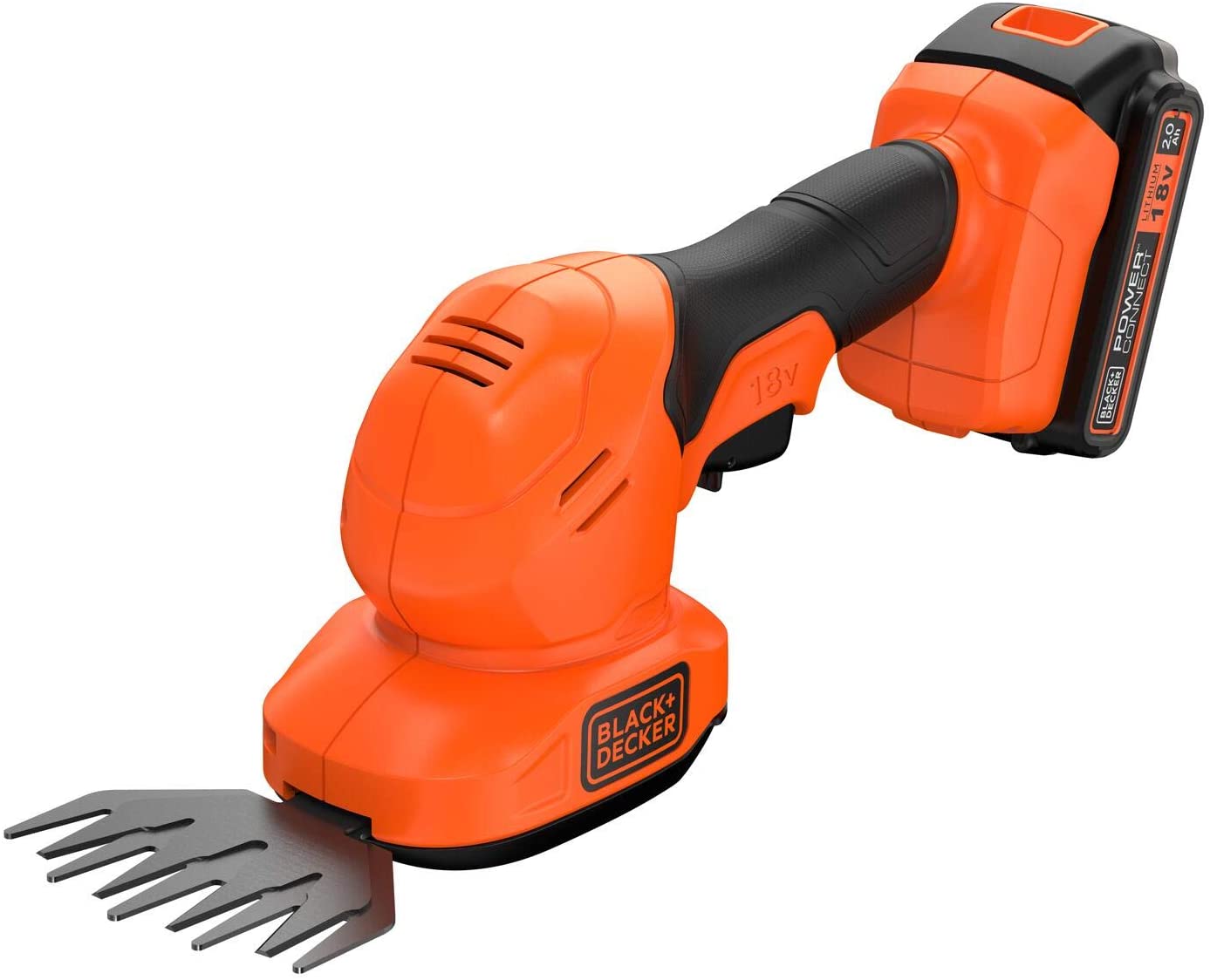 BLACK+DECKER BCSS18D1 Akku Strauchschere Grasschere Heckenschere 18V 2Ah mit Akku