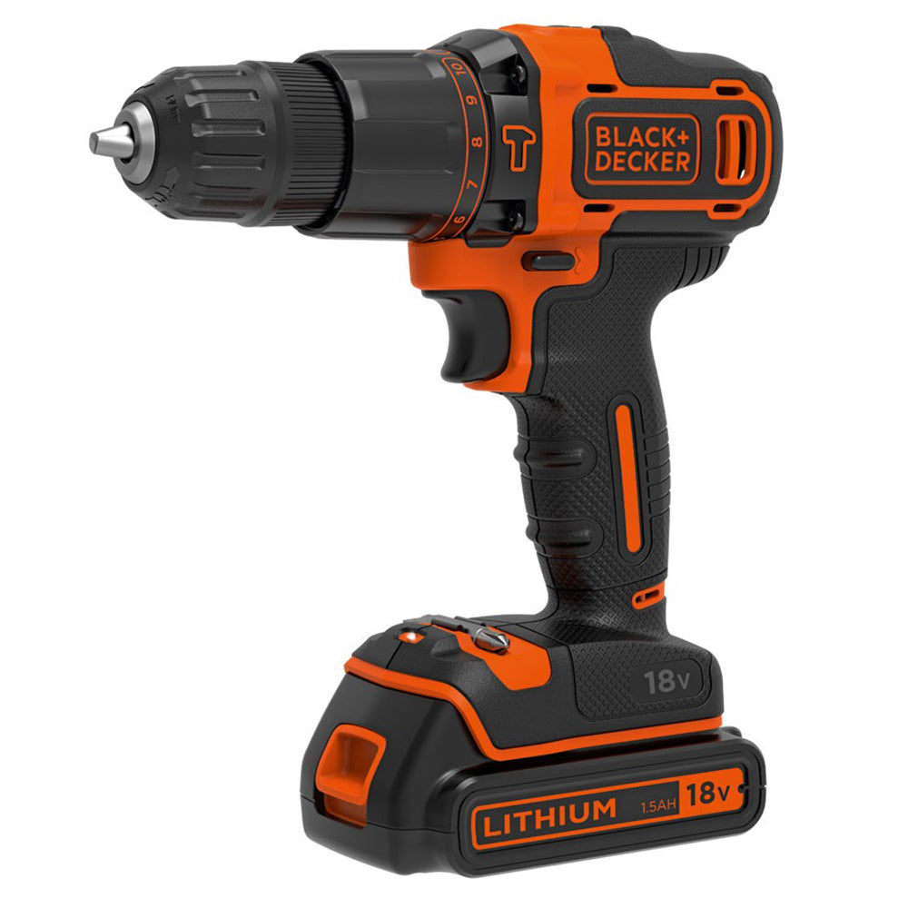 BLACK+DECKER BDCHD18KB 2-Gang Akku Schlagbohrschrauber 18V 2x Akkus Koffer