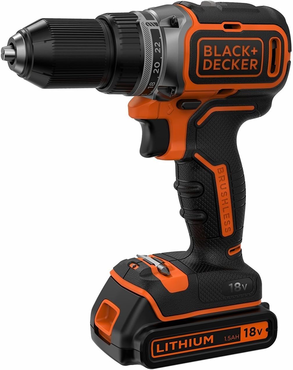 BLACK+DECKER BL186 Akku Bohrschrauber 18V Akkuschrauber bürstenlos 1x Akku 1,5Ah