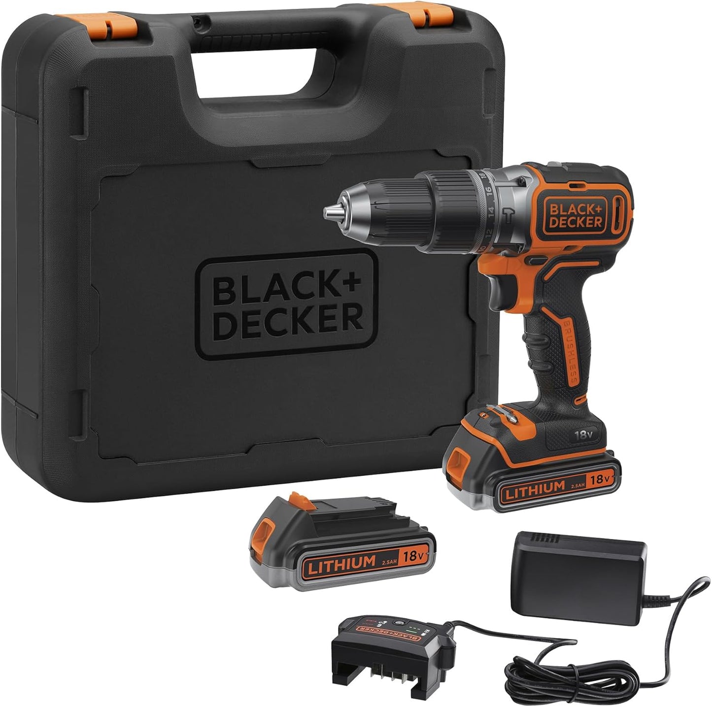 BLACK+DECKER BL188E2K Akku Schlagbohrschrauber 2-Gang 18V 2x Akkus Koffer