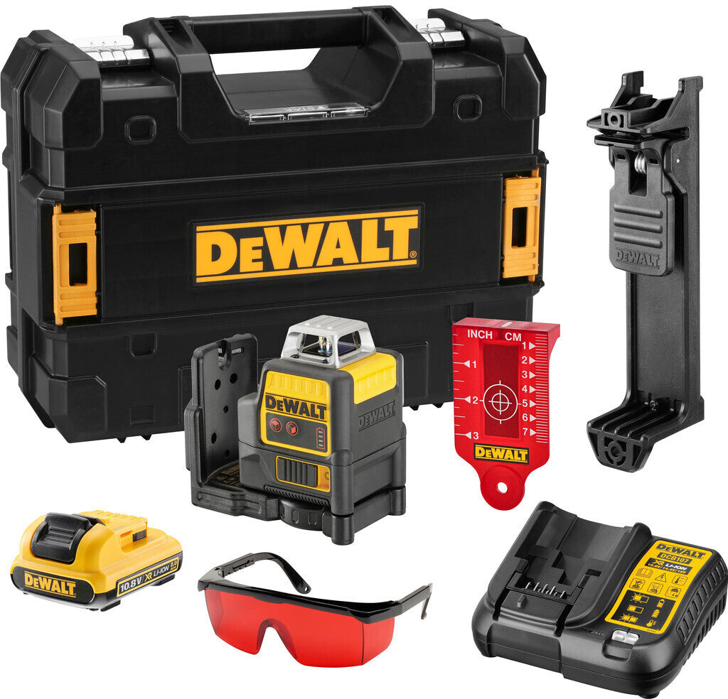 DeWALT DCE0811D1R Selbstnivellierender Linienlaser Laser rot 2x 360° 10.8V/2Ah