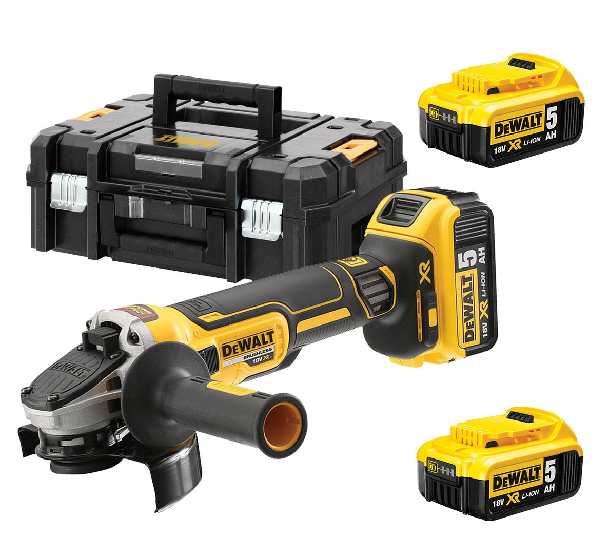 DeWALT DCG405P3 Akku Winkelschleifer 18V 5Ah Ø125mm bürstenlos 3 Akkus & Koffer