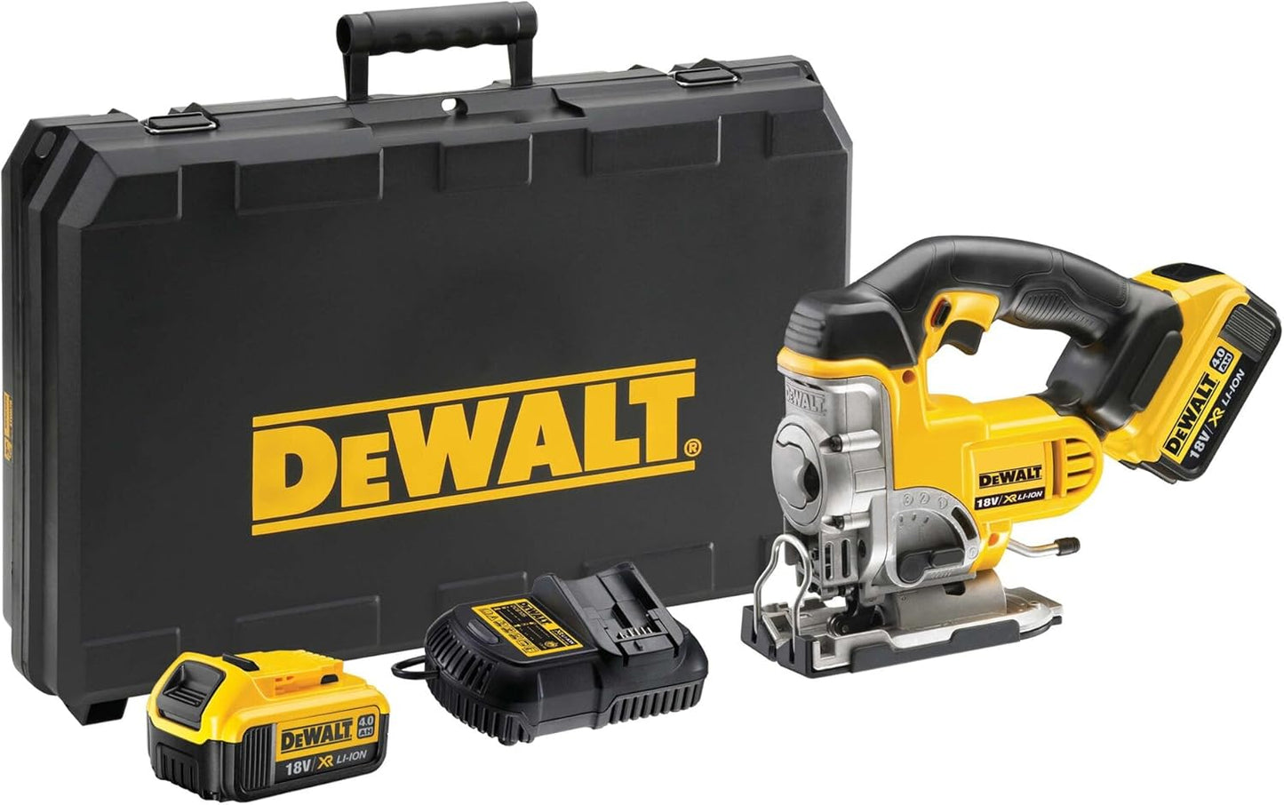 DeWALT DCS331M2 Akku Stichsäge 18V 4Ah mit Pendelhub mit 2 Akkus und Koffer