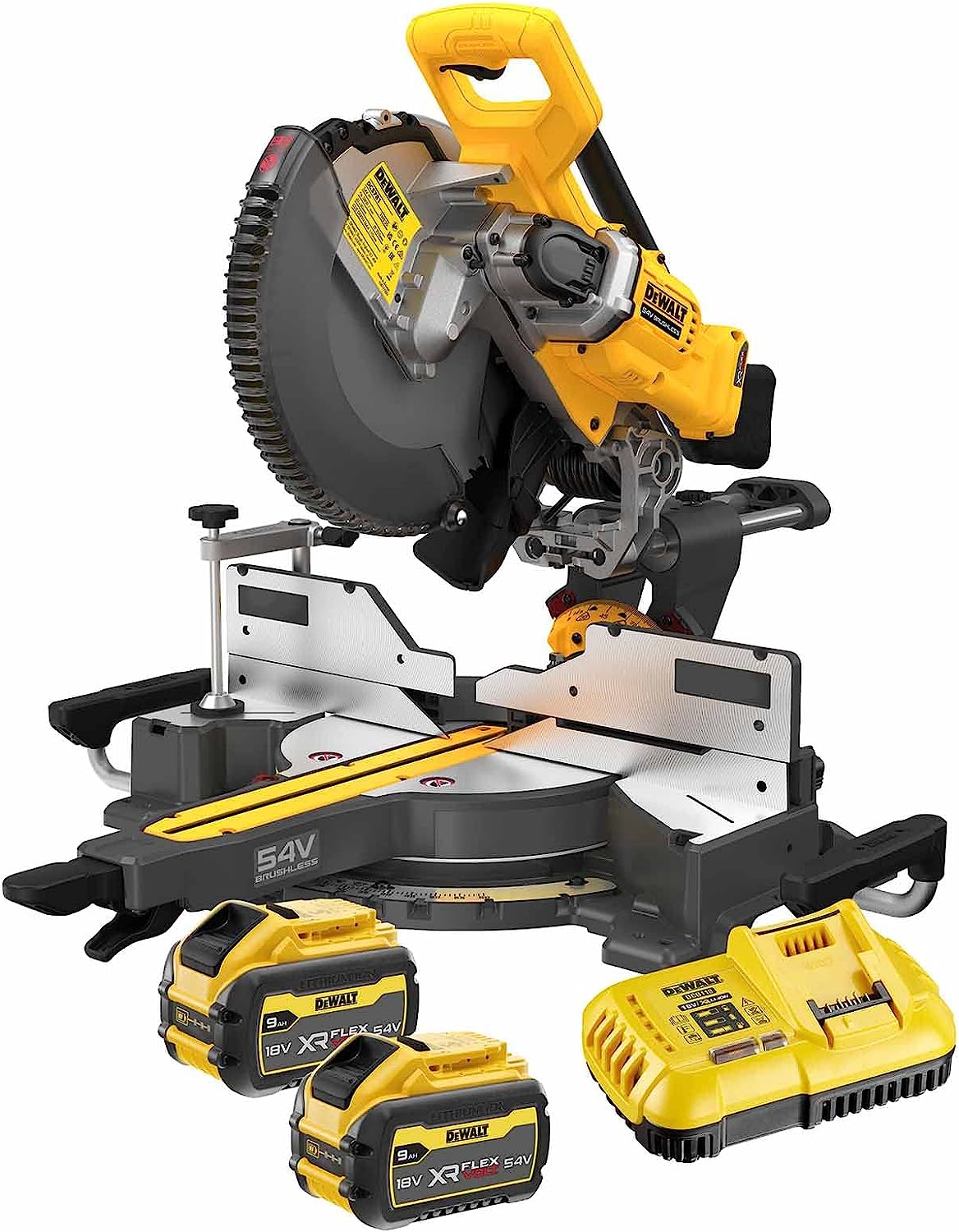 DeWalt DCS781X2 Akku Paneelsäge Kappsäge Gehrungssäge 54V 9Ah XR FLEXVOLT 305 mm bürstenlos