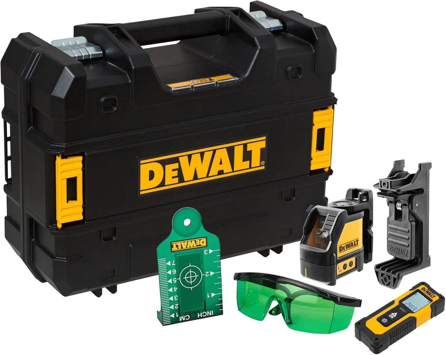 DeWALT DW0887100-1 Linienlaser DW088CG mit Entfernungsmesser 30m TSTAK Koffer