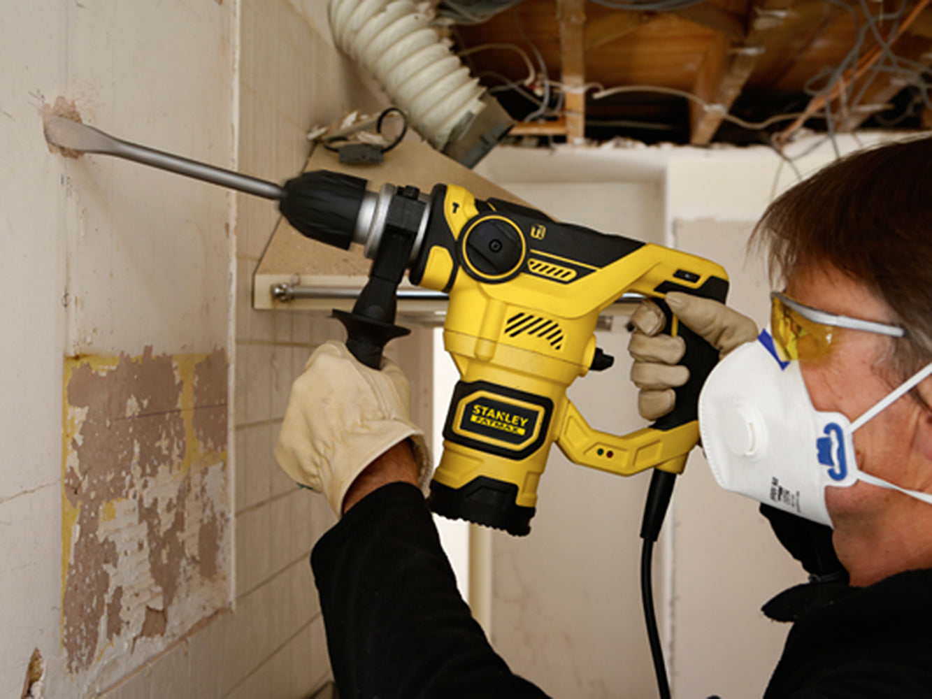 Stanley FME1250K Bohrhammer Meißelhammer SDS+ 1250W 3,5J 5,4Kg Koffer Bohrer