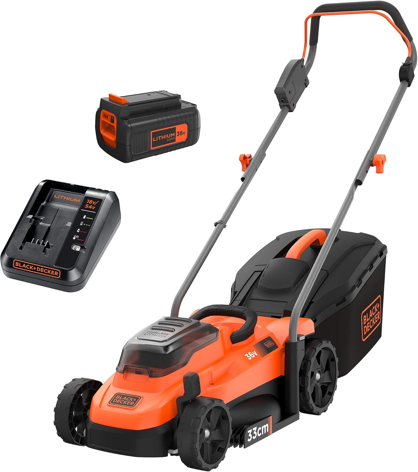 BLACK+DECKER BCMW3336L1 Akku Rasenmäher 36V - 2,5Ah Li-ion - 33 cm