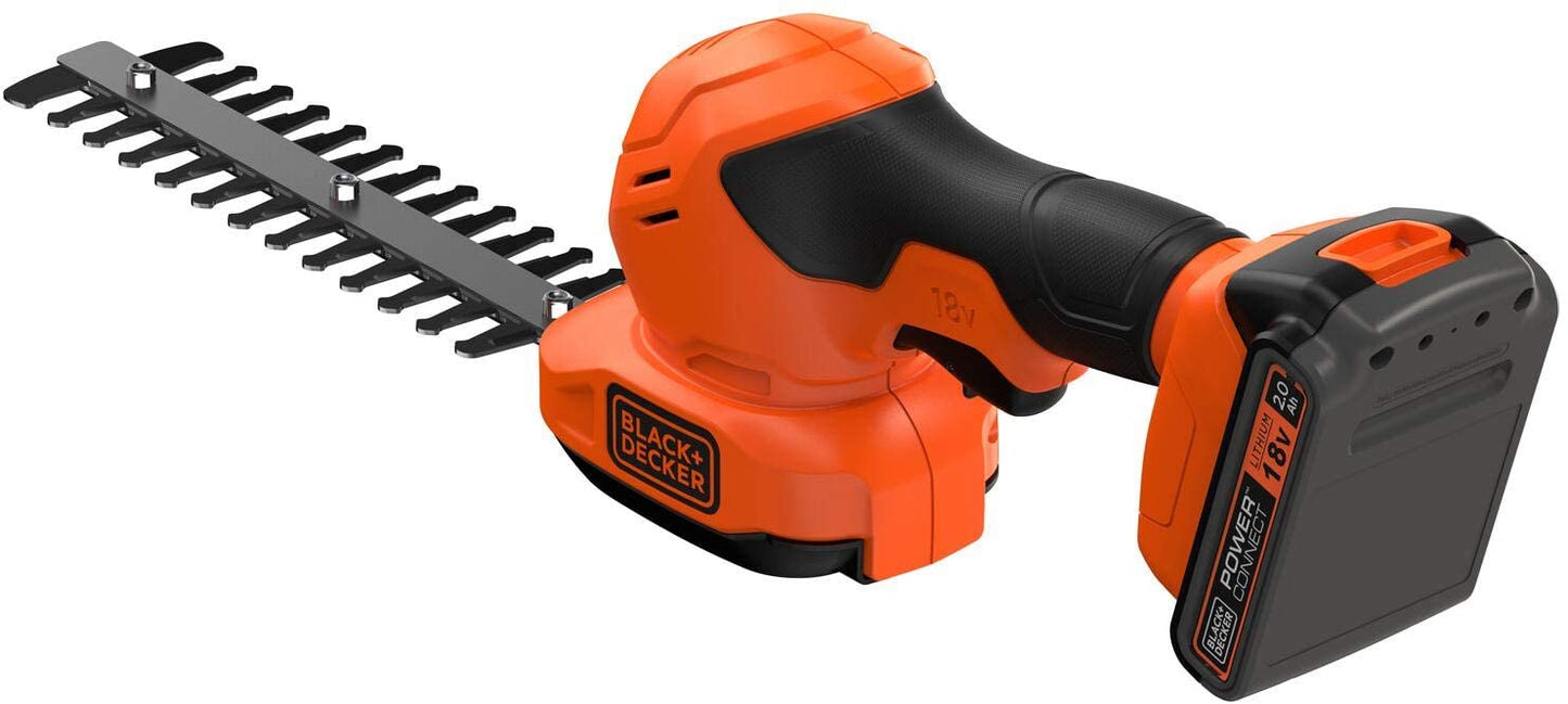 BLACK+DECKER BCSS18D1 Akku Strauchschere Grasschere Heckenschere 18V 2Ah mit Akku
