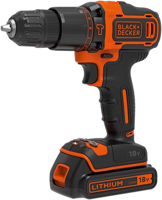 BLACK+DECKER BDCHD18 2-Gang Akku Schlagbohrschrauber 18V mit Akku & Ladegerät