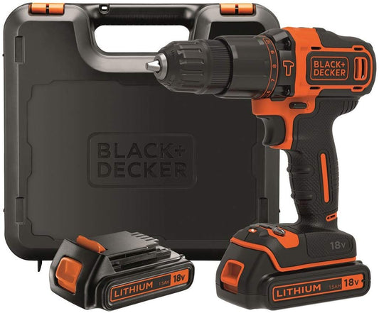 BLACK+DECKER BDCHD18KB 2-Gang Akku Schlagbohrschrauber 18V  2x Akkus Koffer