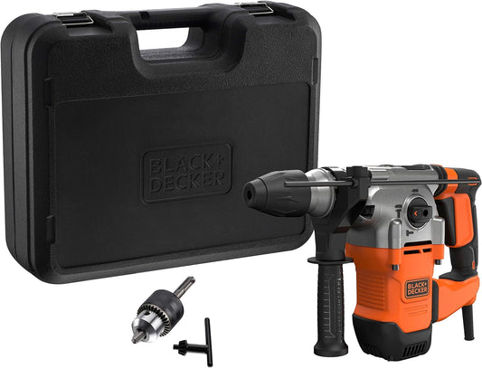 BLACK+DECKER BEHS03K Bohrhammer Meißelhammer SDS-Plus 1250W - mit Koffer