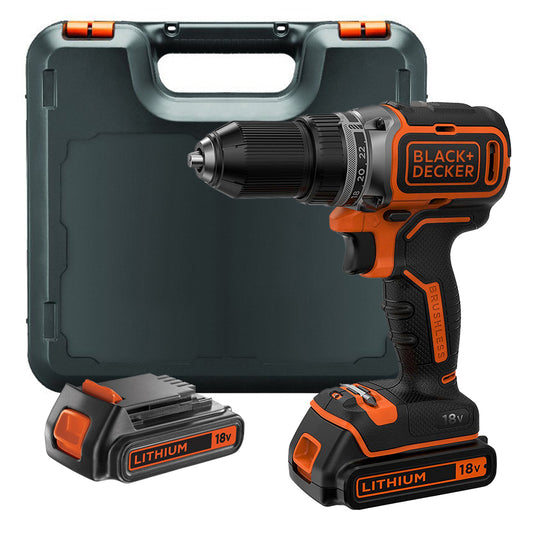 BLACK+DECKER BL186K1B2 Akku Bohrschrauber 18V bürstenlos 2x Akkus 2Ah Koffer