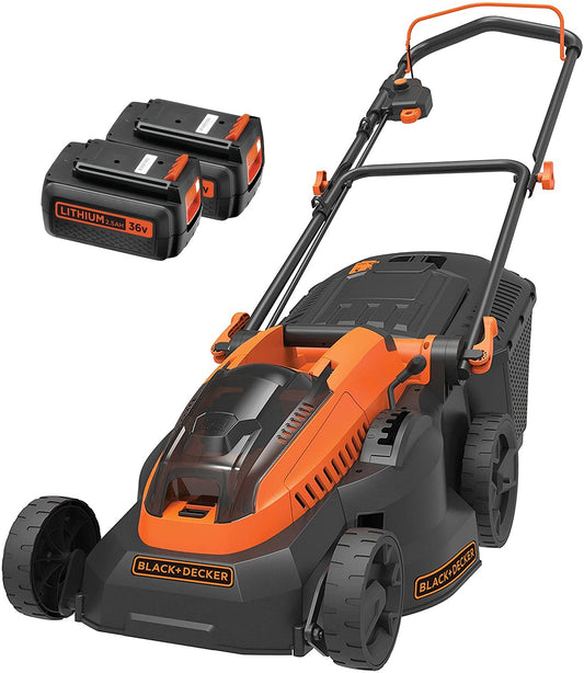 BLACK+DECKER CLM3825L2 Akku Rasenmäher kabellos 35L 38cm 36V 2,5Ah 2x Akkus