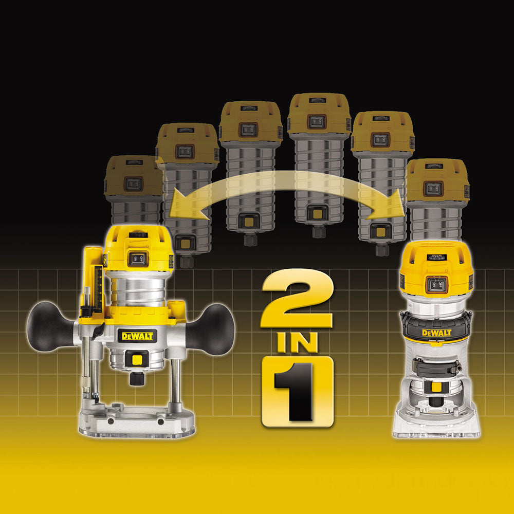 DeWalt D26204K Mulitfunktionsfräse Oberfräse Kantenfräse 900W mit Koffer