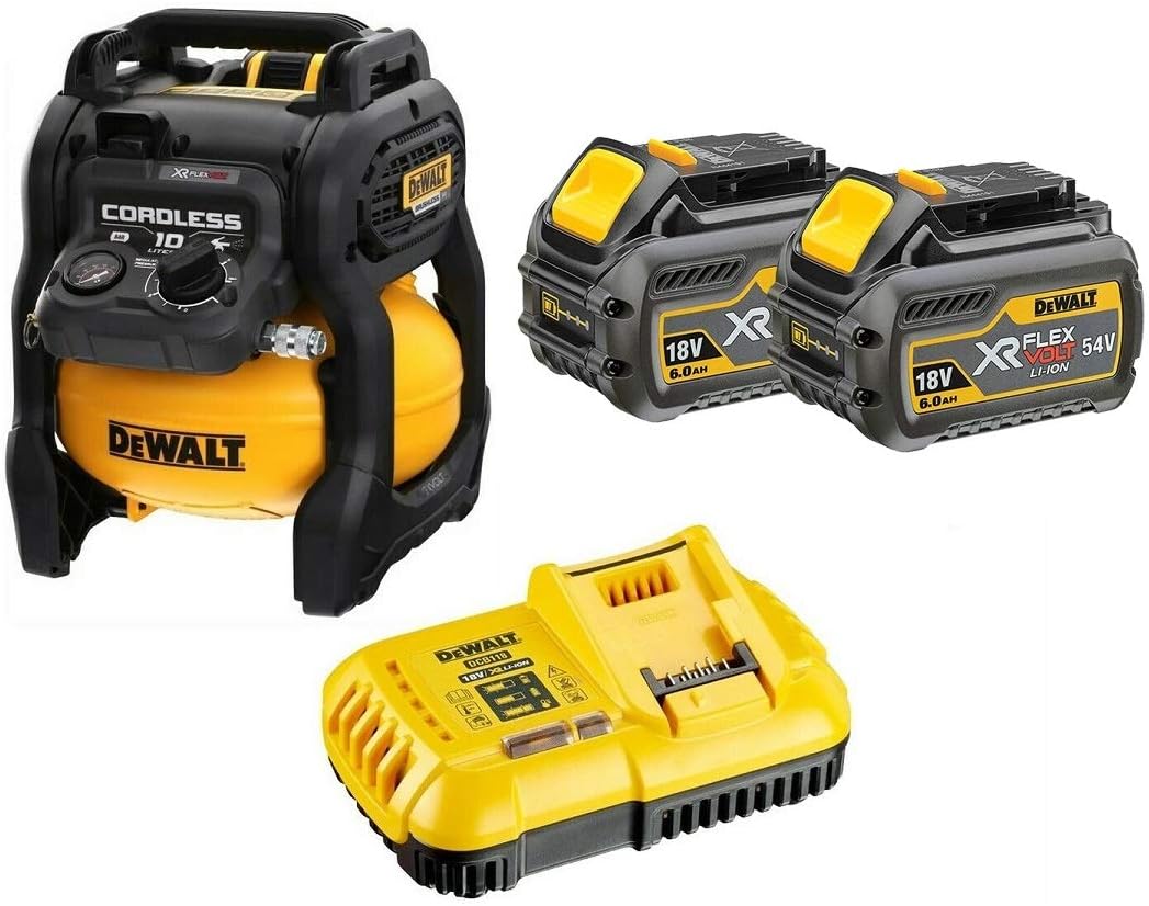 DeWALT DCC1054T2 Akku-Kompressor Luftkompressor 10 L FLEXVOLT 54V 2 x 6Ah Akkus