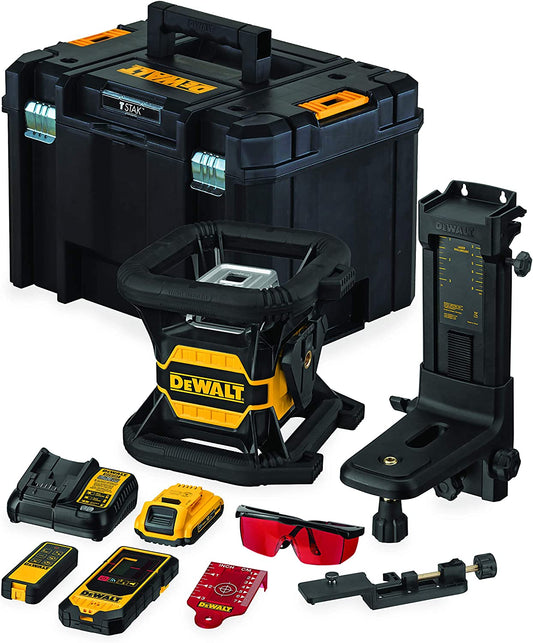 DeWALT DCE080D1RS Rotationslaser Rot 18 Volt 2,0 Ah Li-Ion mit Bluetooth & Zubehör