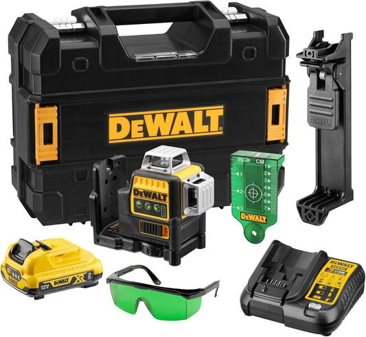 DeWALT DCE089D1G Multilinienlaser Kreuzlinienlaser 3x360° 30m grün 10.8V/2Ah
