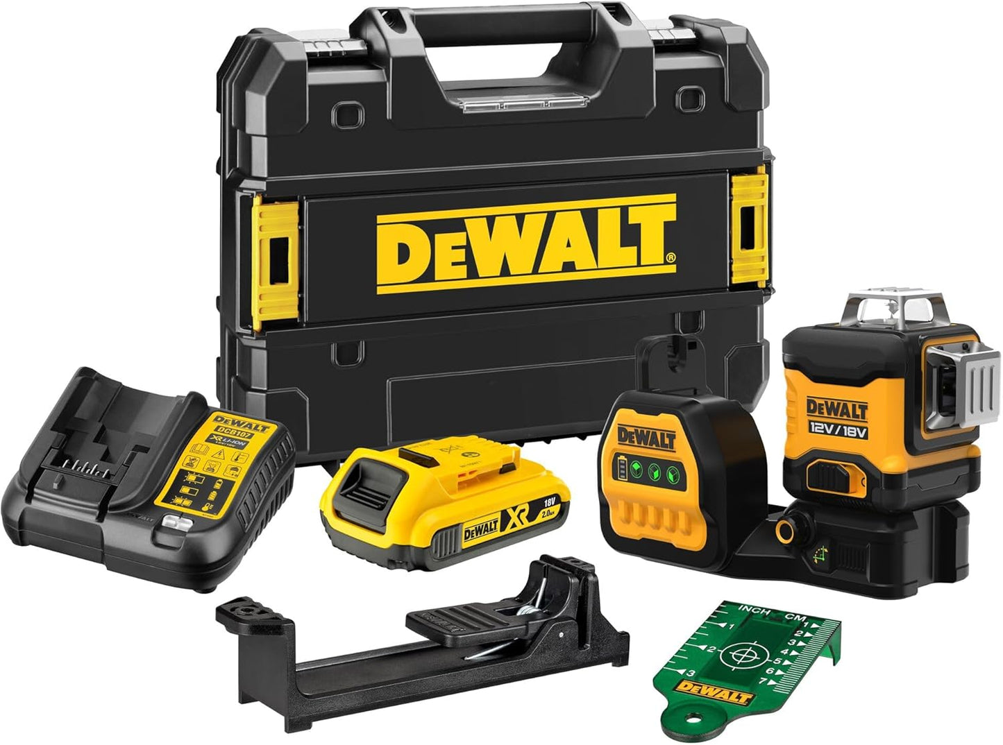 DeWALT DCE089D1G18 Akku Multilinien Laser Grün 3x360° Selbstnivellierend 12V & 18V mit TStak-Box und Akku