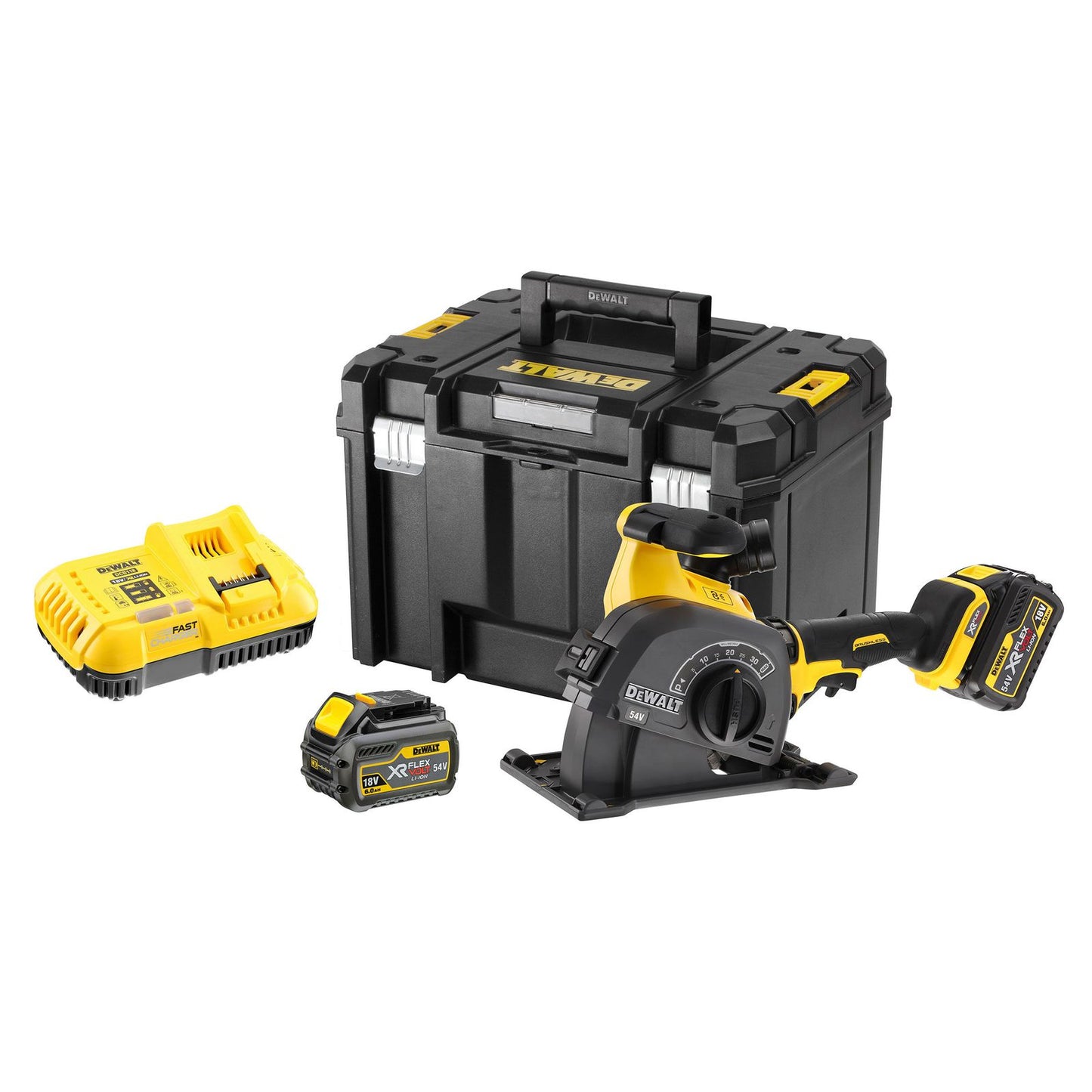 DeWALT DCG200T2 Akku-Mauernutfräse Ø 125 mm bürstenlos 54V FlexVolt 2 x 6Ah