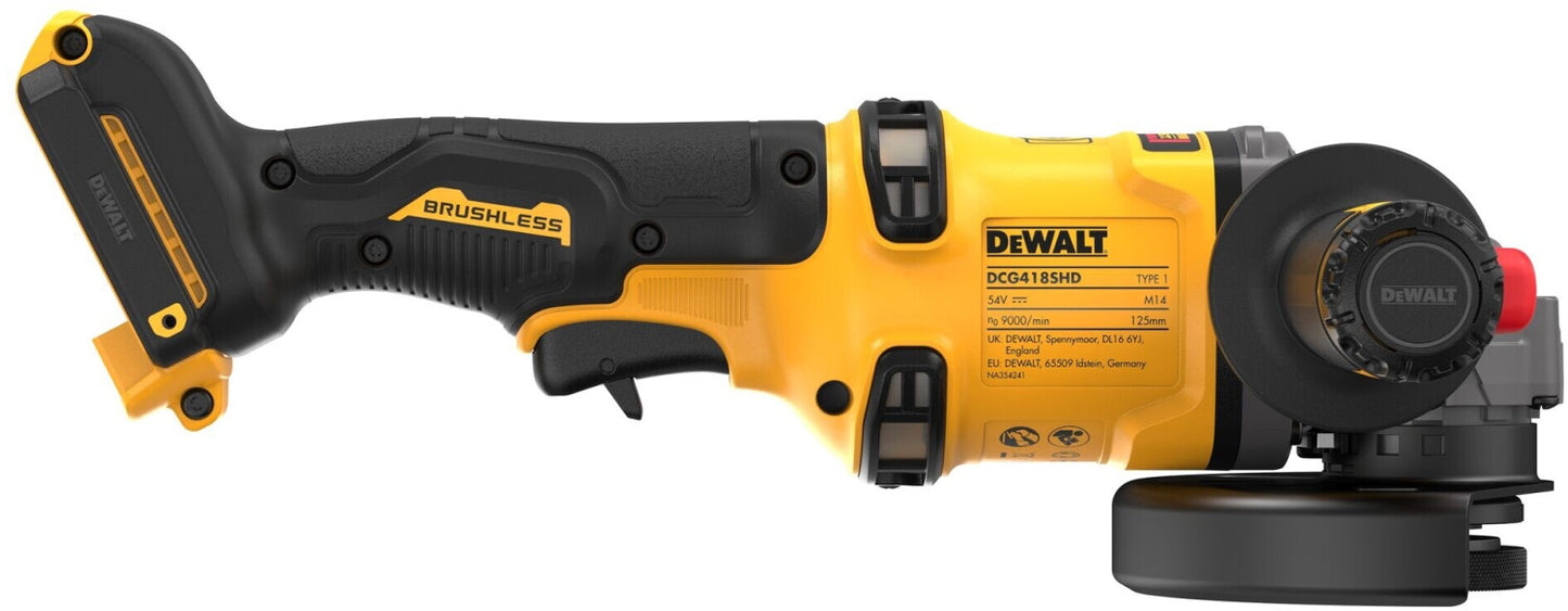 DeWALT DCG418SHDN Dual Switch Akku Winkelschleifer 54V FlexVolt Ø 125 mm bürstenlos ohne Akku