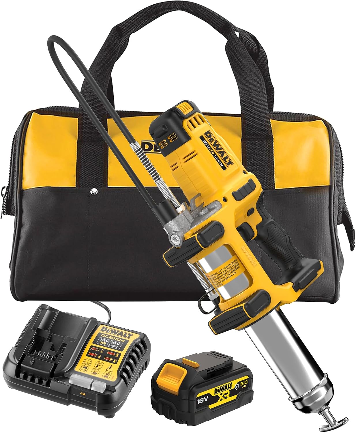 DeWALT DCGG581P1G Akku Fettpresse 18V kabellos 2 stufig 690 bar 5Ah Tragetasche
