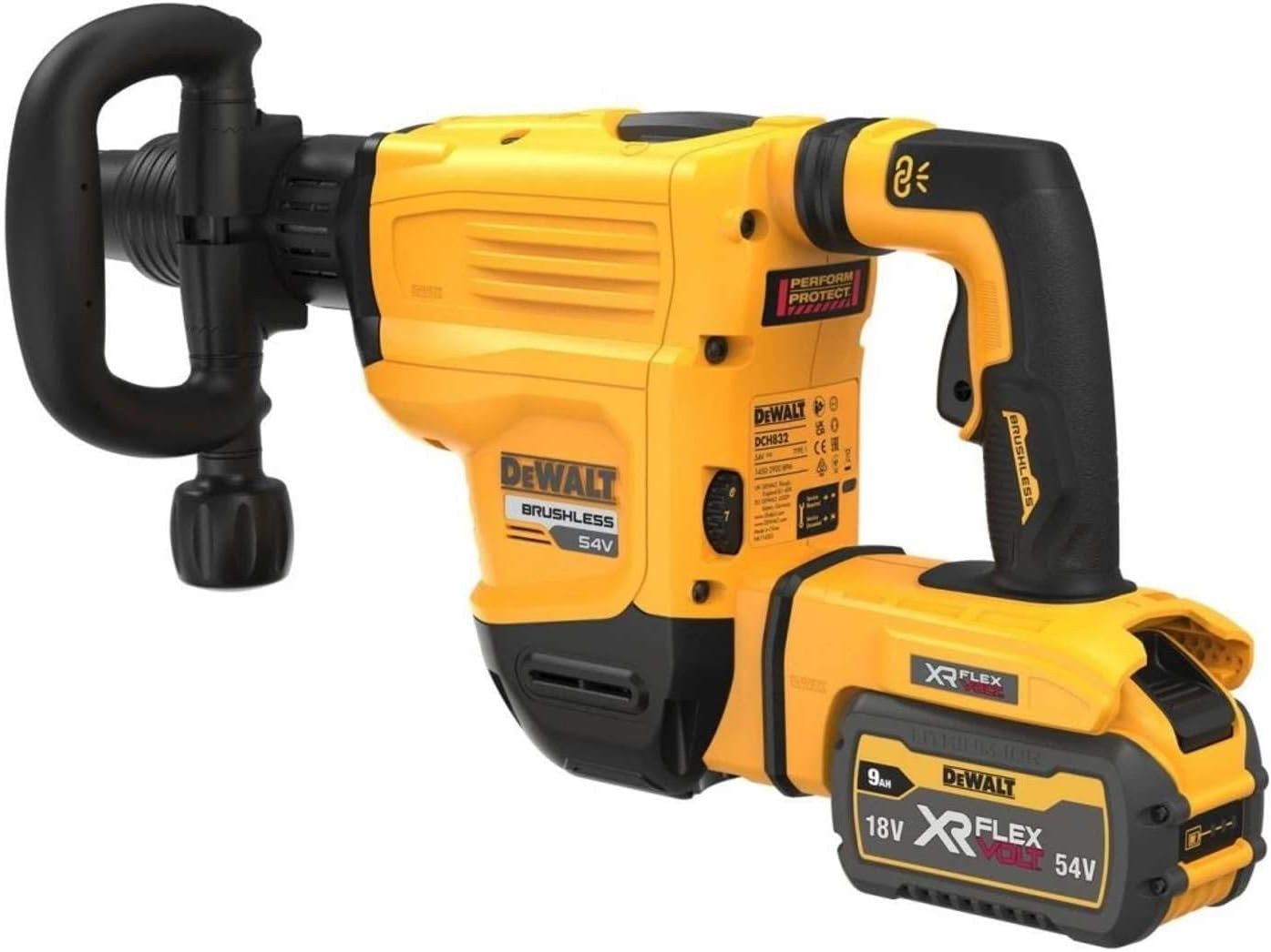 DeWALT DCH832X2 Akku-Meißelhammer Abbruchhammer SDS-Max BÜRSTENLOS 54V 2x9Ah 10,5J
