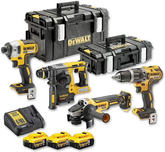 DeWALT DCK422P3 Schlagbohrschrauber Schlagschrauber Winkelschleifer Kombihammer 18V 5Ah Koffer