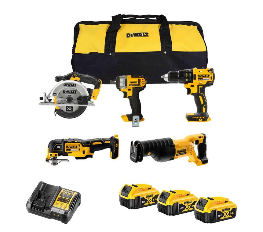 DeWALT DCK525P3 AKKU KOMBOPACK 18V 5.0Ah 5-tlg. Akkuschrauber Schlagschrauber