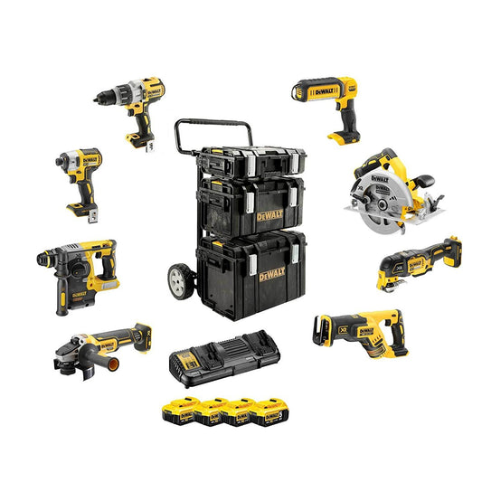 DeWalt DCK853P4 Akku Kombopack 18V 5.0Ah 8-tlg. Bohrschrauber Winkelschleifer