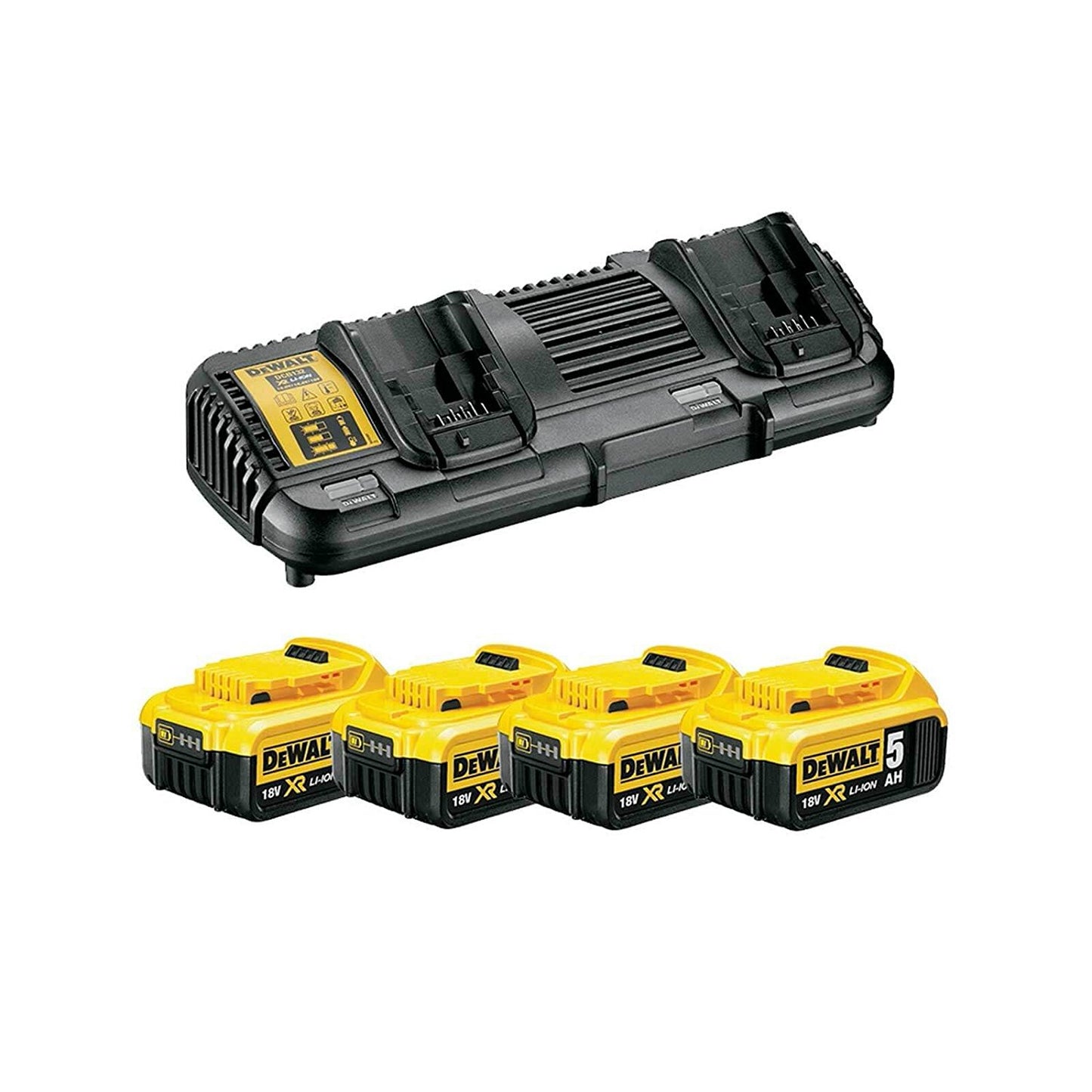 DeWalt DCK853P4 Akku Kombopack 18V 5.0Ah 8-tlg. Bohrschrauber Winkelschleifer