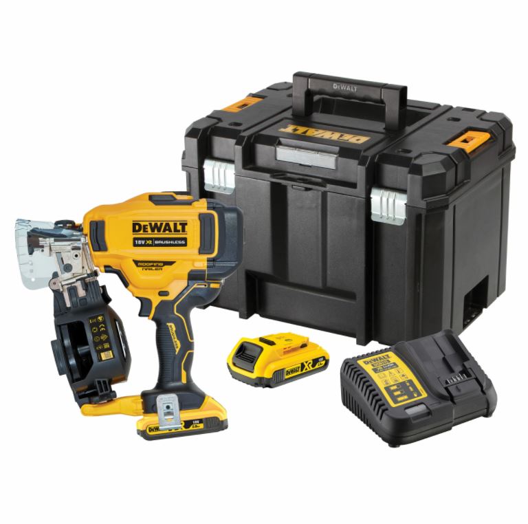 DeWALT DCN45RND2 Akku Dachpappennagler Nagler für Dachdecker bürstenlos 18V 2Ah Koffer TSTAK