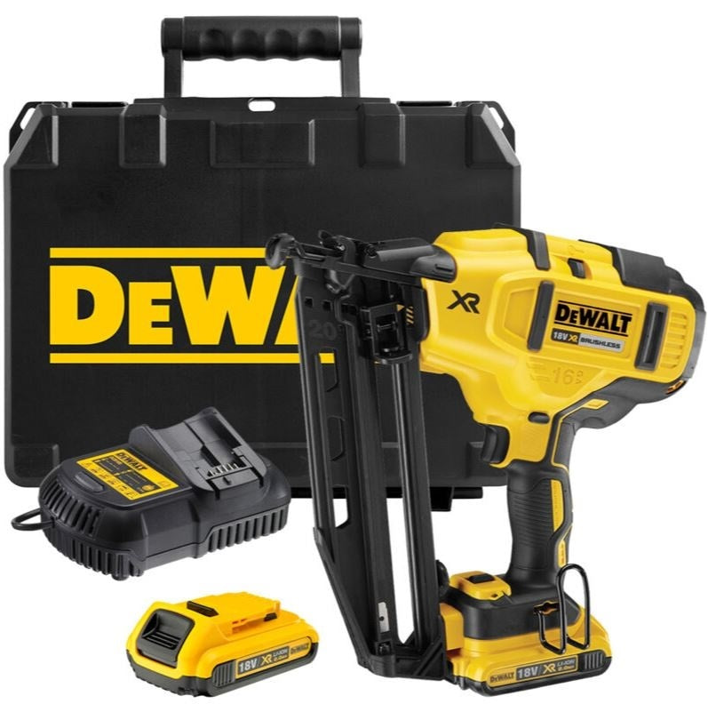 DeWALT DCN660D2 Akku Nagler bürstenlos kabellos 18V 2Ah 63mm 2x Akkus Koffer