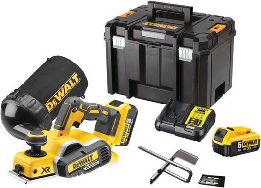 DeWALT DCP580P2 Akku Hobel bürstenlos 18V 5Ah mit 2 Akkus Koffer TSTAK Zubehör