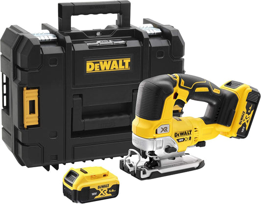 DeWALT DCS334P2 Akku-Pendelhub-Stichsäge 18V 5Ah Li-ion Bürstenlos mit 2 Akkus TSTAK-Box