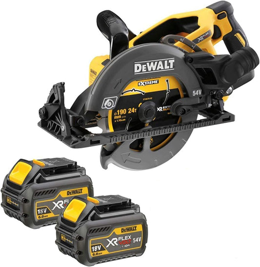DeWalt DCS577T2 Akku Handkreissäge bürstenlos 54V 6Ah XR FLEXVOLT 190mm 2 Akkus