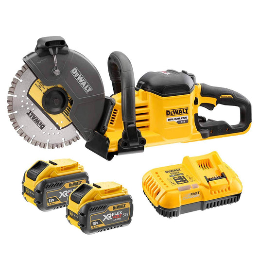 DeWALT DCS690X2 Akku-Trennschleifer 54V / 9Ah - Ø 230 mm mit 2 Akkus & Ladegerät