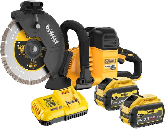 DeWalt DCS691X2 Akku Trennschleifer 54V / 9Ah - Ø 230 mm mit 2 Akkus & Ladegerät
