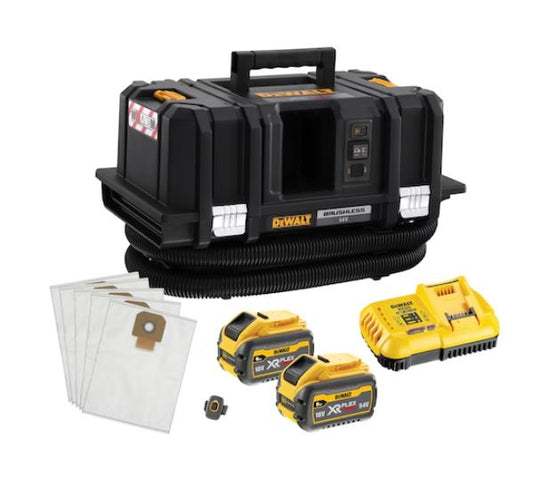 DeWALT DCV586MT2 Akku-Nass-/Trockensauger M-Klasse 54 Volt 6.0 Ah Li-ion 2 Akkus