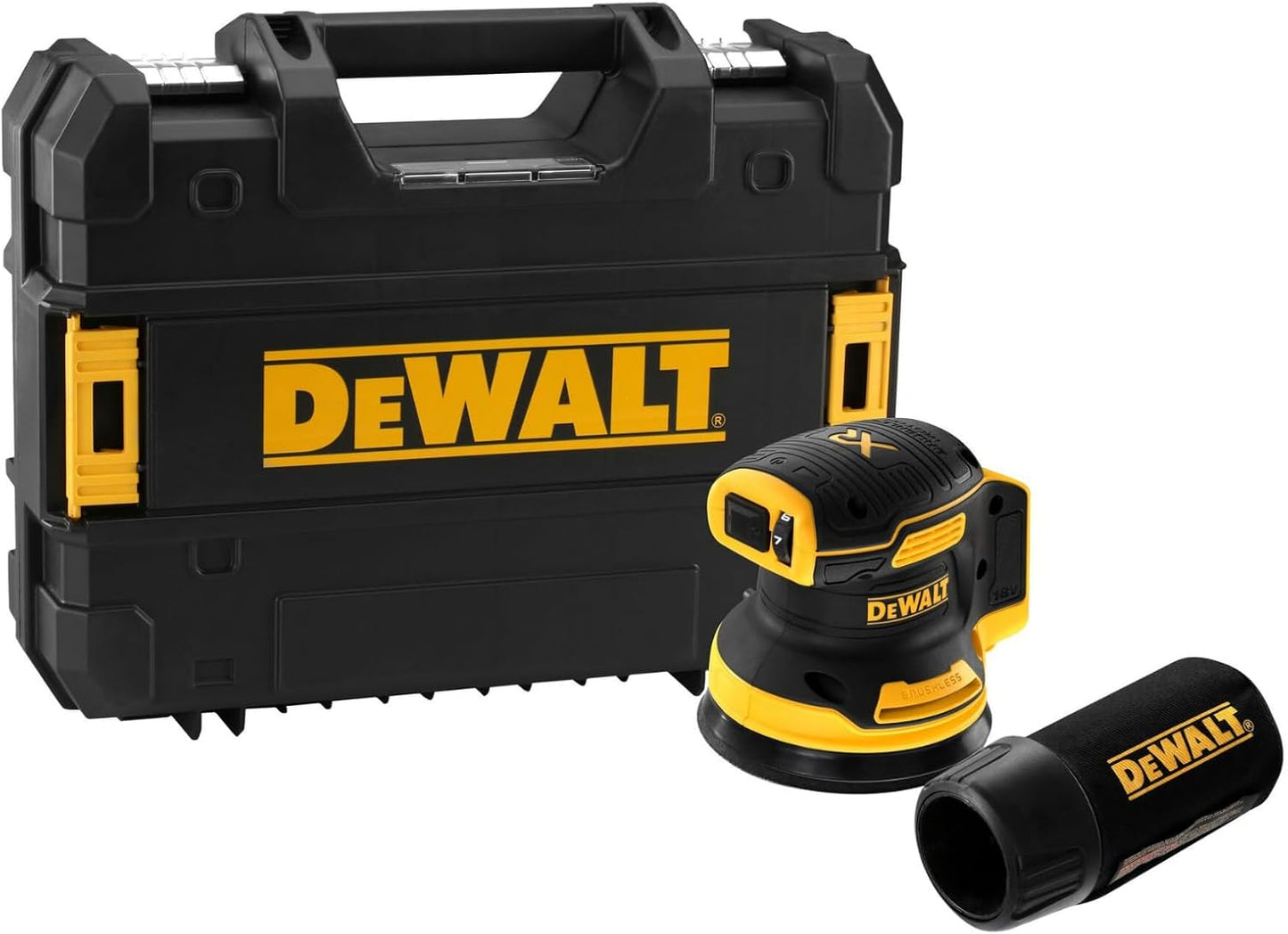 DeWALT DCW210NT Akku Exzenterschleifer 18V Schleifmaschine bürstenlos Koffer ohne Akku