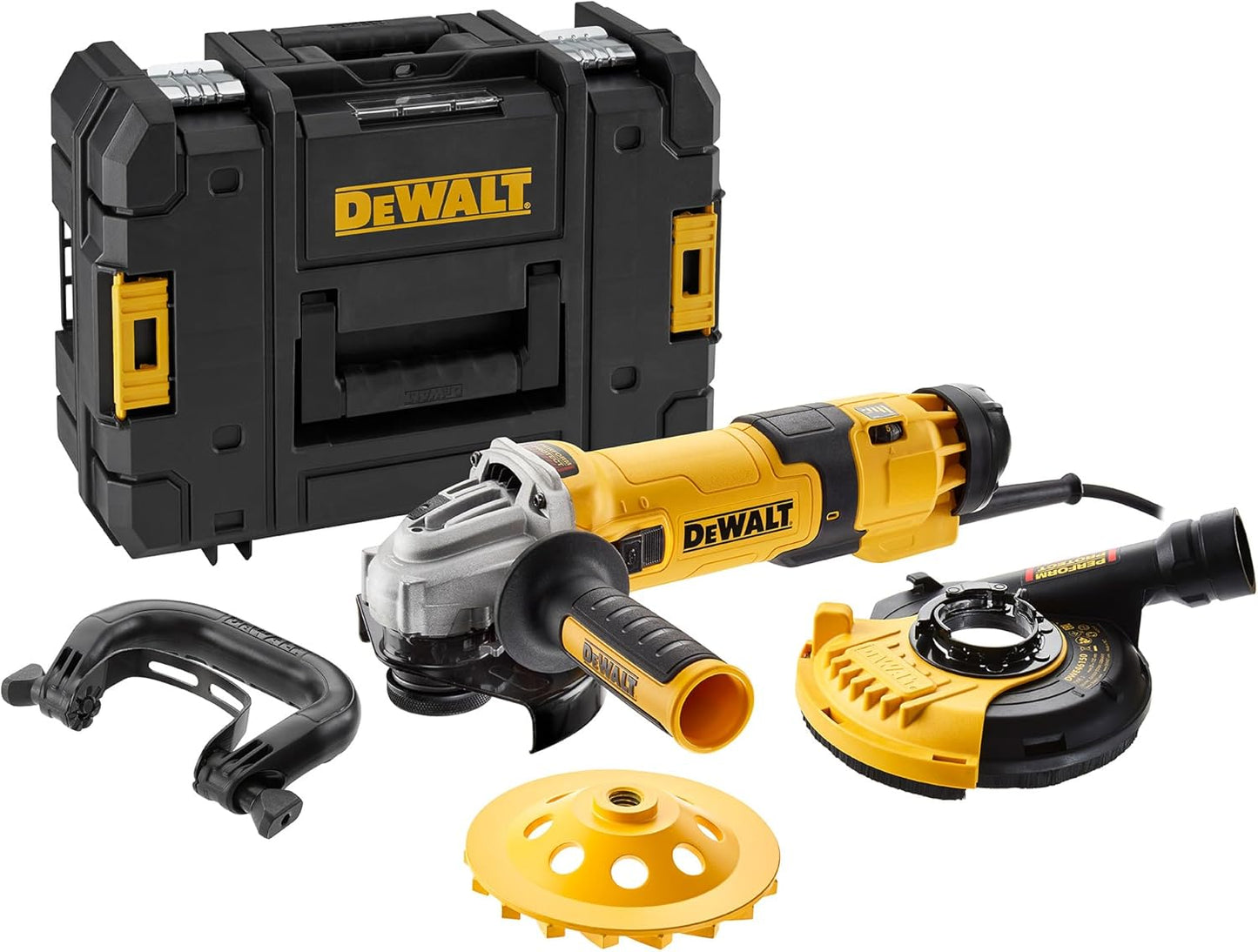 DeWALT DWE4257KT Betonschleifer / Winkelschleifer Ø125mm 1500W + Topfscheibe