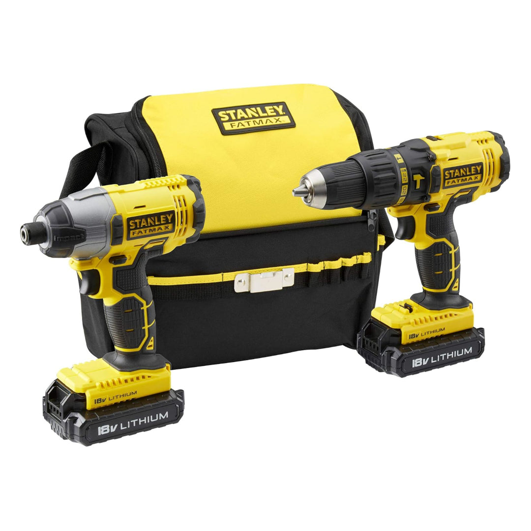 Stanley FMCK465C2S Akku Schlagbohrschrauber 18V Schlagschrauber 1,3Ah - Mit Transporttasche 2x Akkus