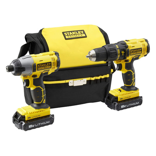 Stanley FMCK465C2S Akku Schlagbohrschrauber 18V Schlagschrauber 1,3Ah - Mit Transporttasche 2x Akkus