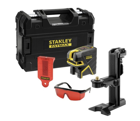 Stanley FMHT1-77414 Laser Kreuzlinienlaser & 2-Spotlaser rot Selbstnivellierend Linienlaser mit Koffer