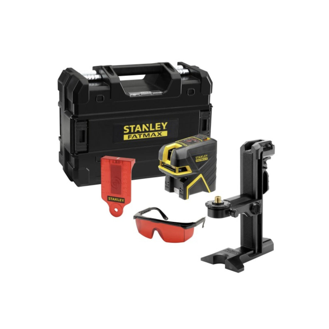 Stanley FMHT1-77414 Laser Kreuzlinienlaser & 2-Spotlaser rot Selbstnivellierend Linienlaser mit Koffer