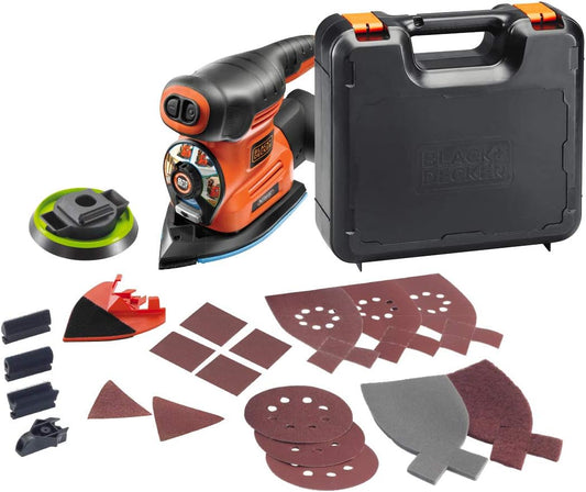 BLACK+DECKER KA280K Autoselect 4-in-1 Multischleifer Schleifer 220 W im Koffer